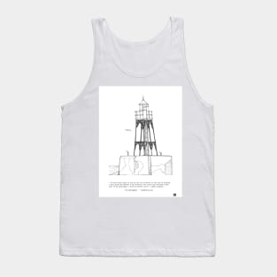 Vlissingen Lighthouse Zeeland Netherlands Pen and Ink Illustration Tank Top